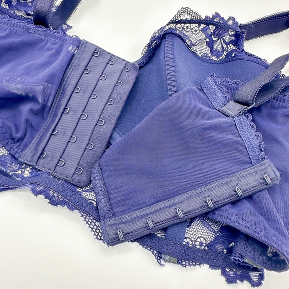 Adore Me Blue Satin & Lace Galaxy Star Corset Long Line Bra - Picture 3 of 5